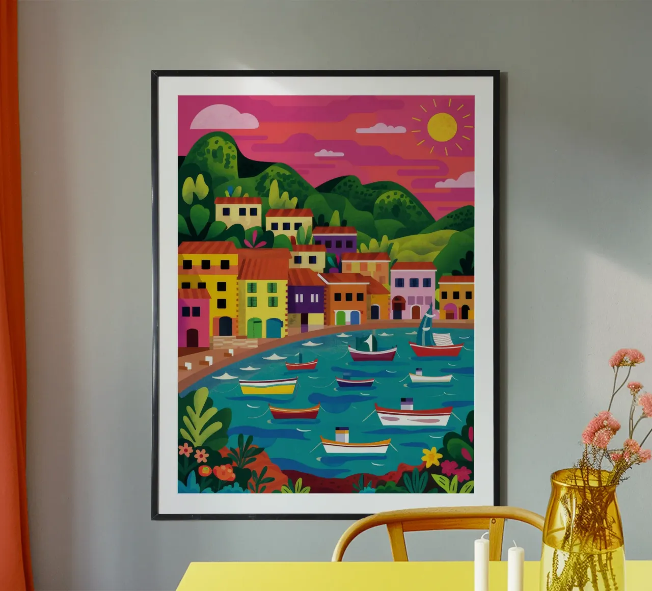 Città portuale colorata carta hahnemühle da Jasper Rune