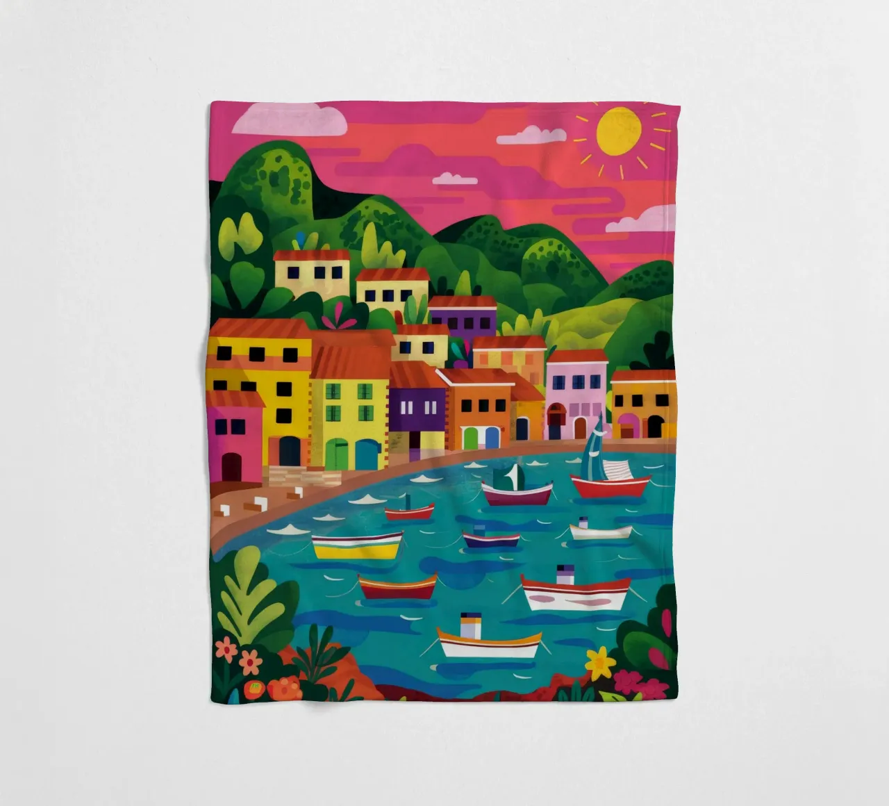 Città portuale colorata coperta in pile da Jasper Rune