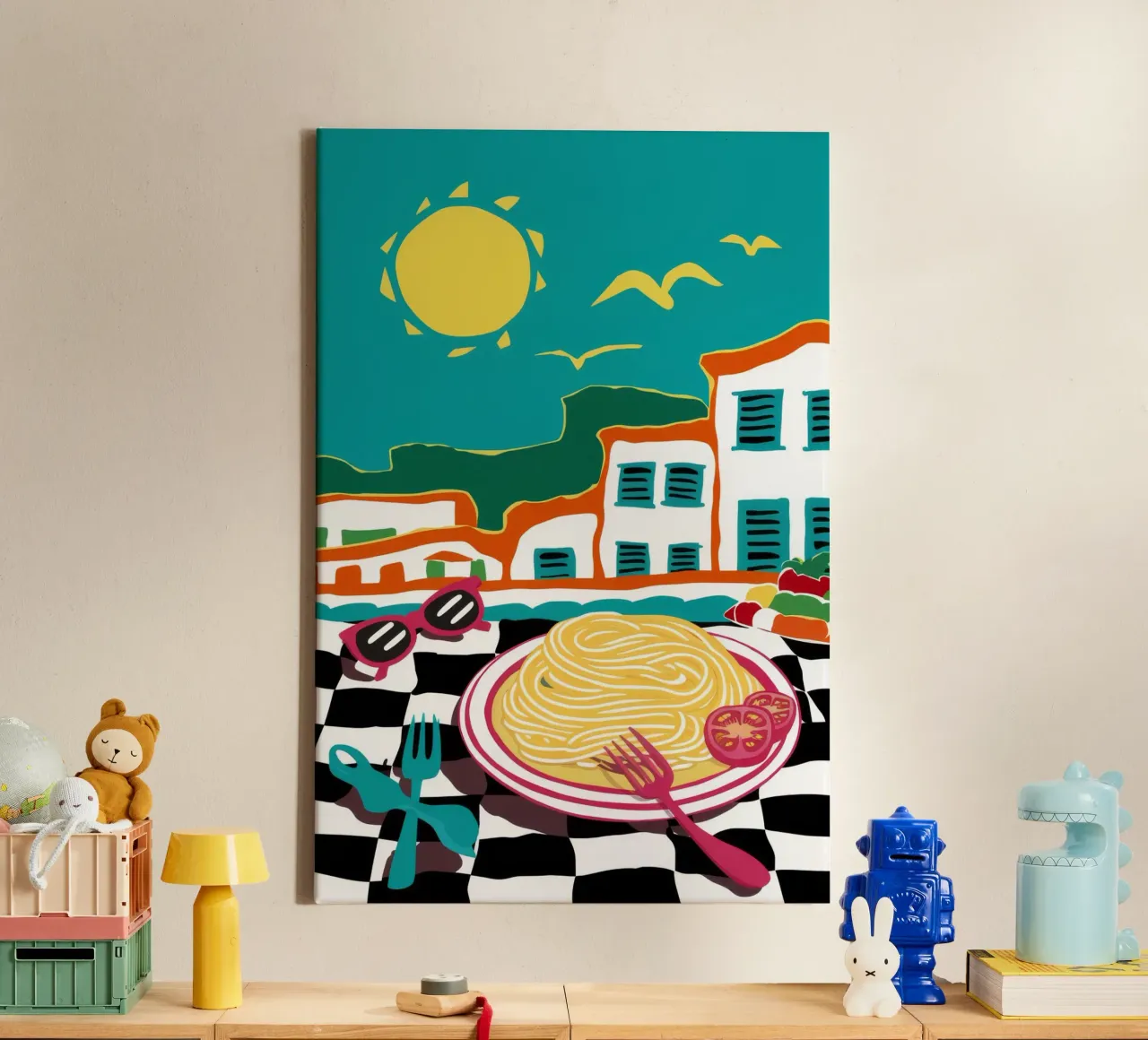 Kust Pasta Dagdroom canvas met Baklijst van Ember Stone