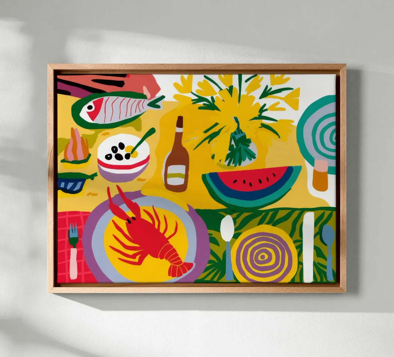 Pop Art zomerfeest canvas met Baklijst van Jasper Rune