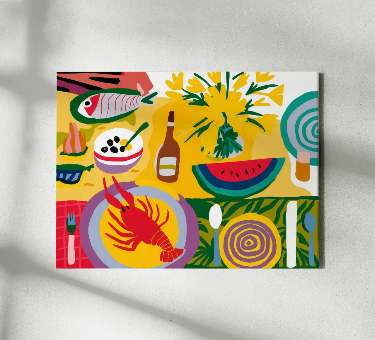 Pop Art zomerfeest canvas met Baklijst van Jasper Rune