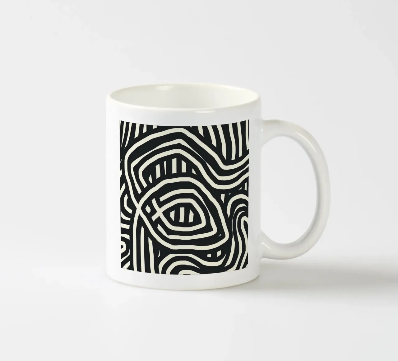 Astratto a righe nere tazza in ceramica da Little Dean