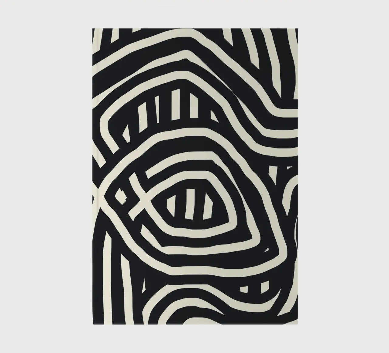 Black stripe abstract notebook by Little Dean