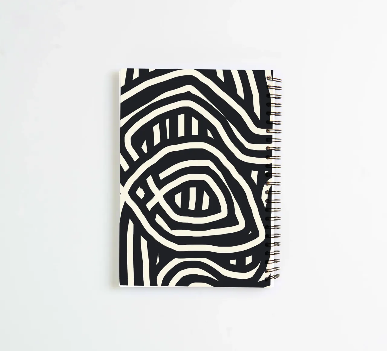 Black stripe abstract spiral notebook by Little Dean