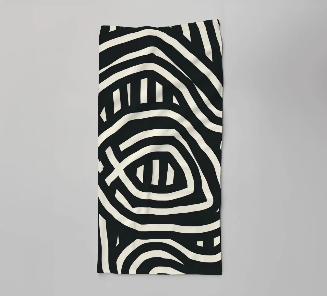 Black stripe abstract towel by Little Dean