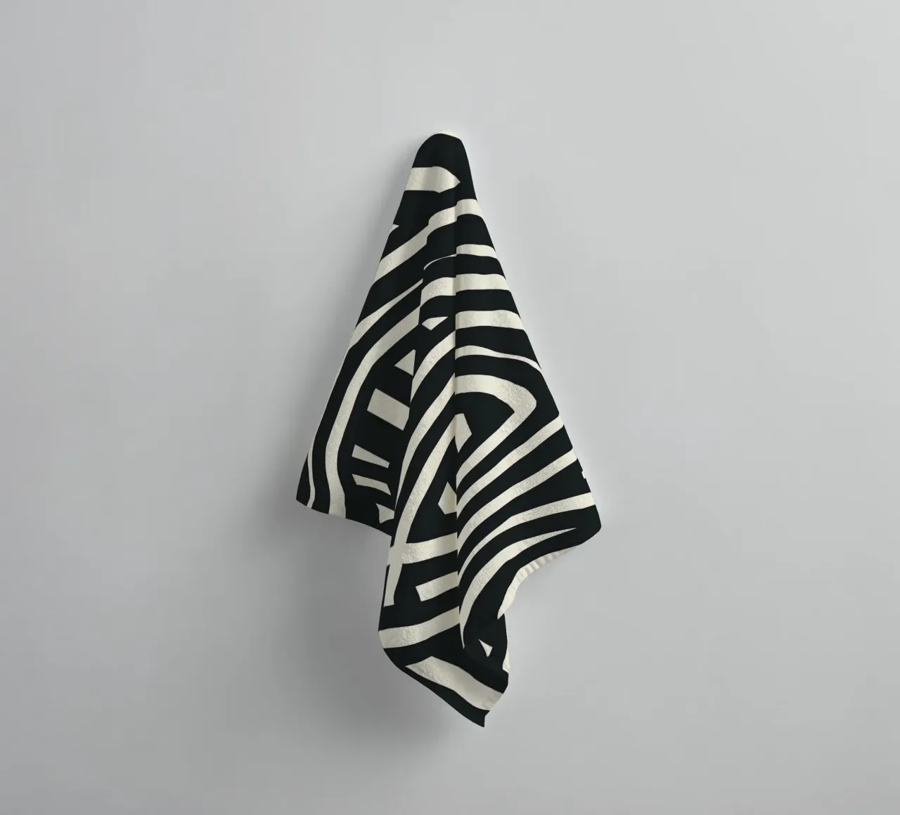 Black stripe abstract towel by Little Dean