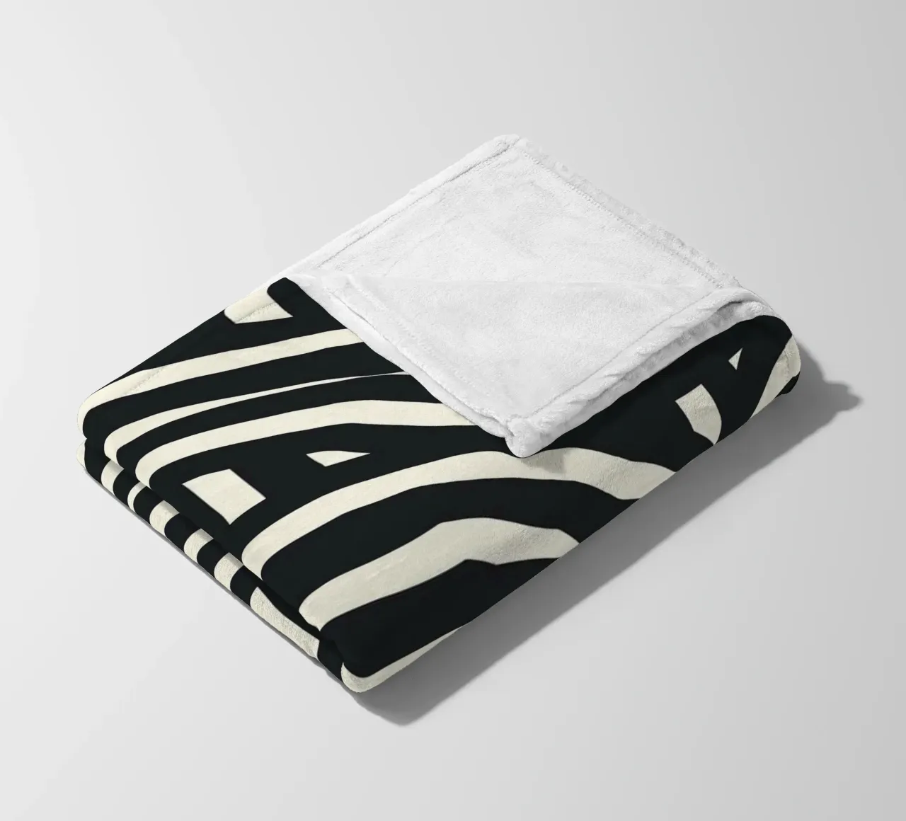 Astratto a righe nere coperta in pile da Little Dean