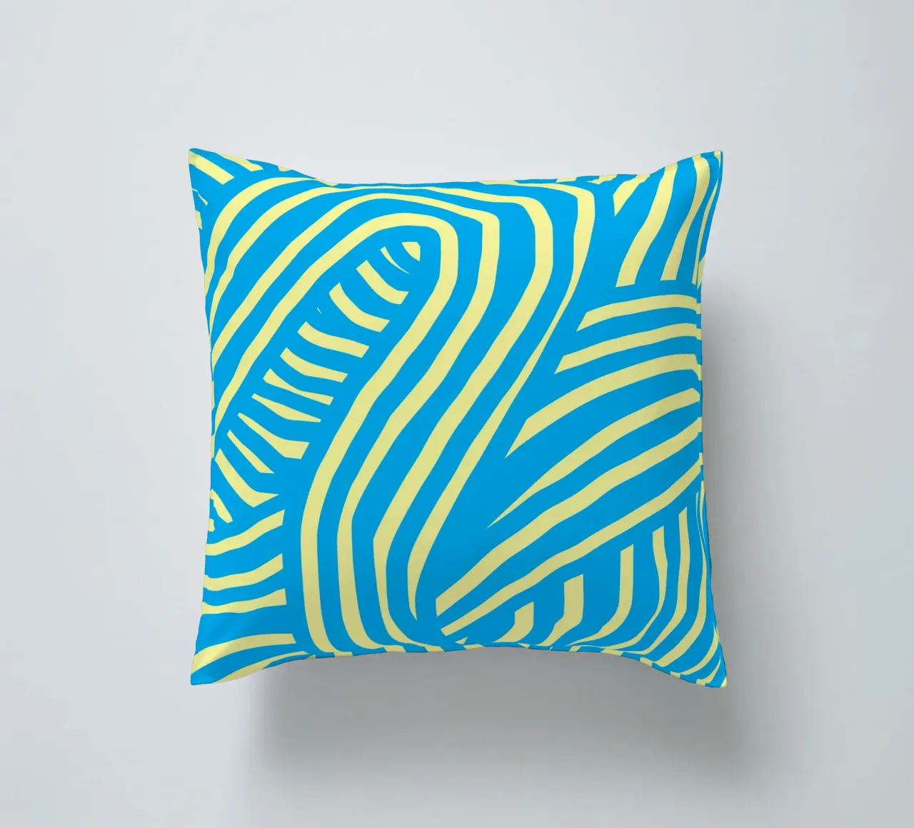 striscia blu e gialla cuscino da Little Dean