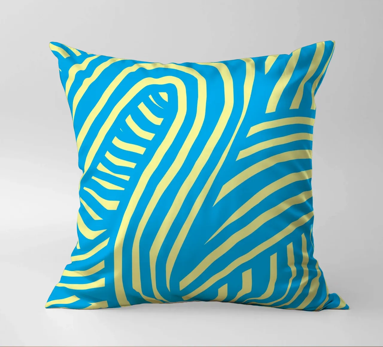 striscia blu e gialla cuscino da Little Dean