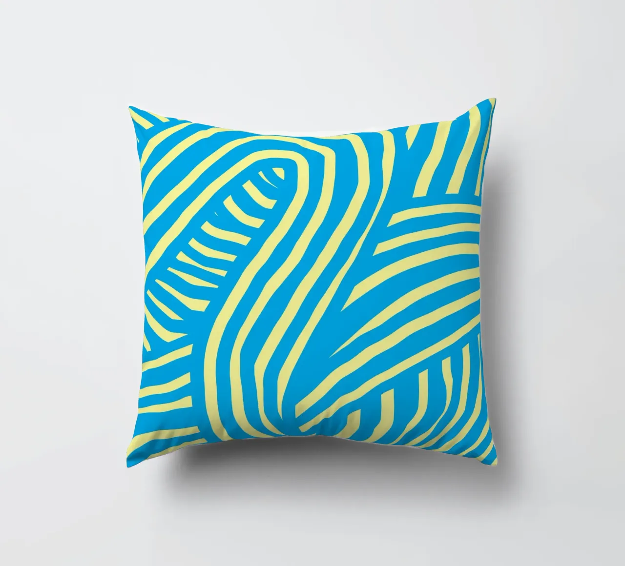 striscia blu e gialla cuscino da Little Dean