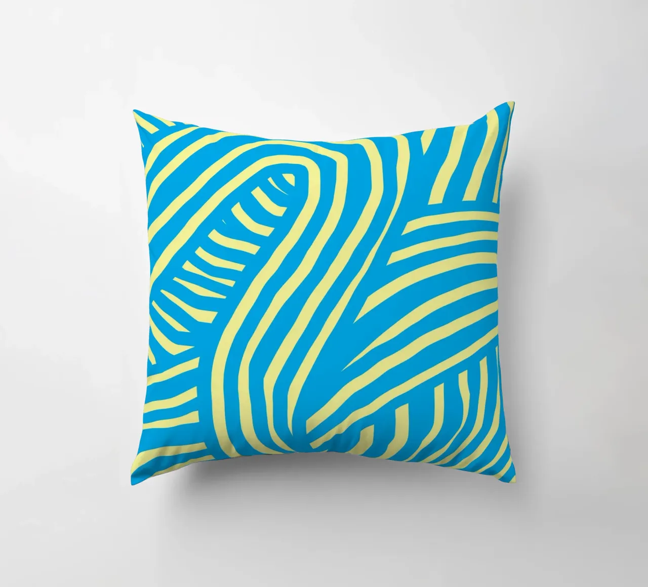 striscia blu e gialla cuscino da Little Dean
