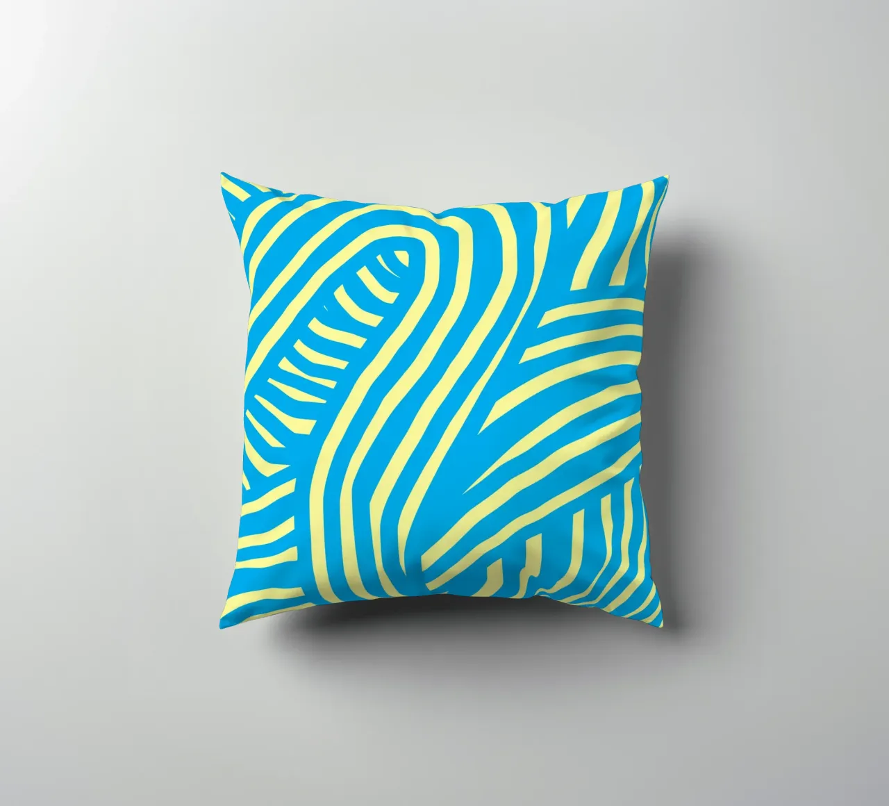 striscia blu e gialla cuscino da Little Dean