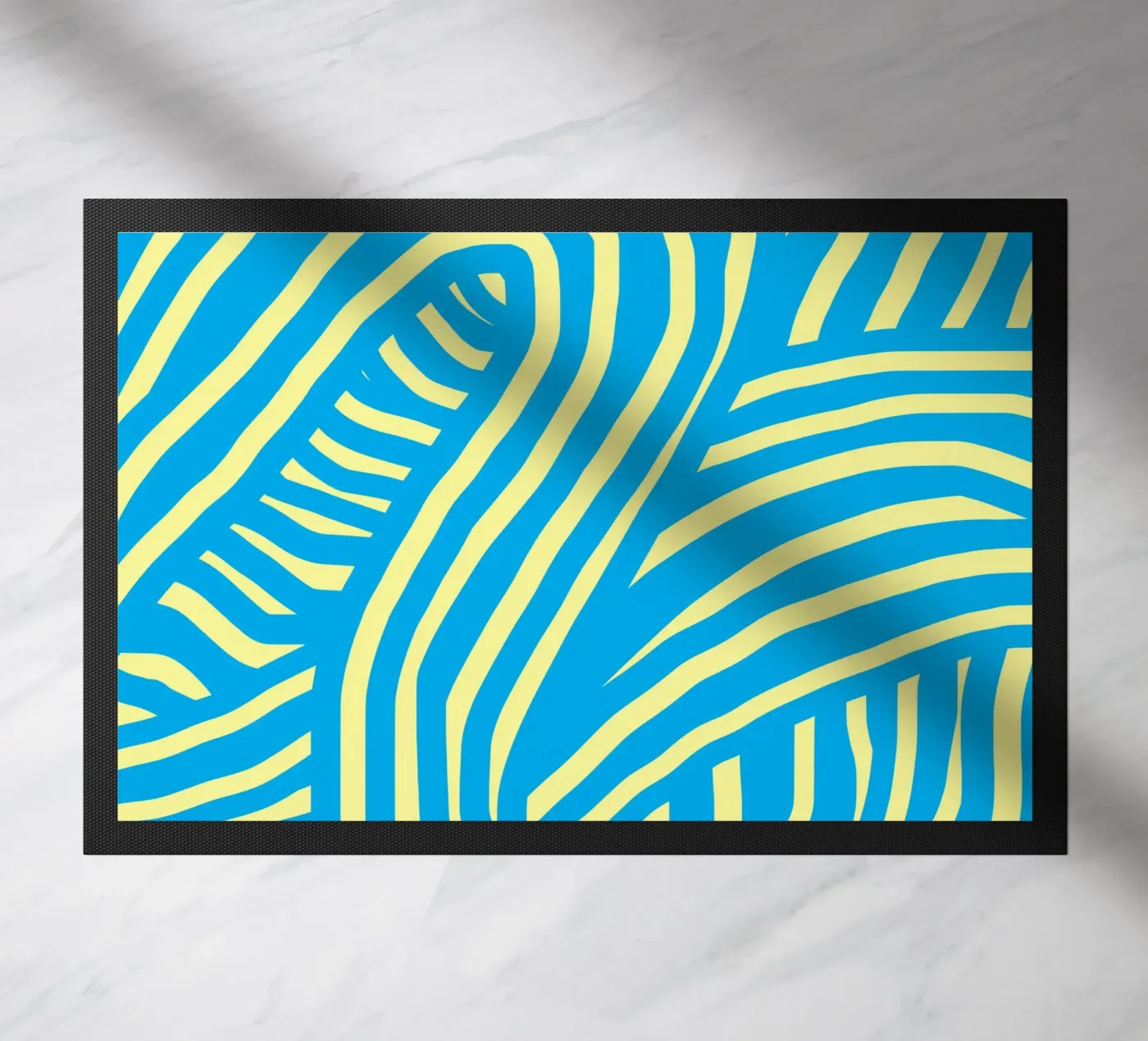 striscia blu e gialla zerbino da Little Dean