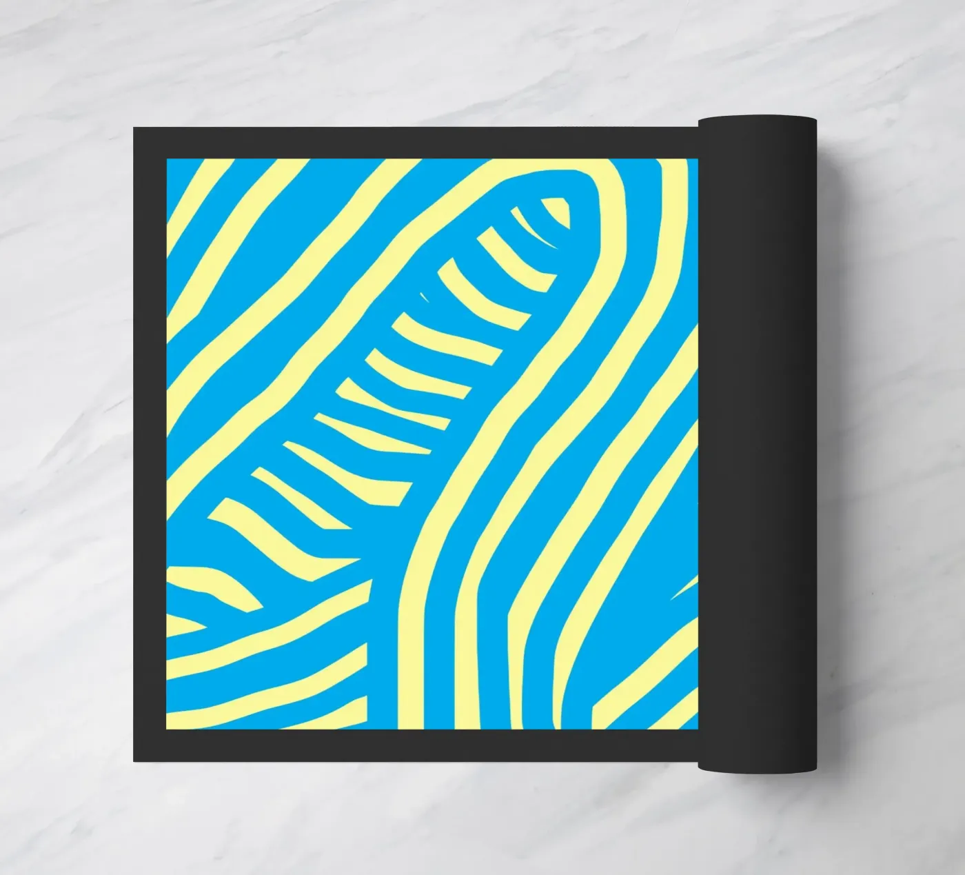 striscia blu e gialla zerbino da Little Dean