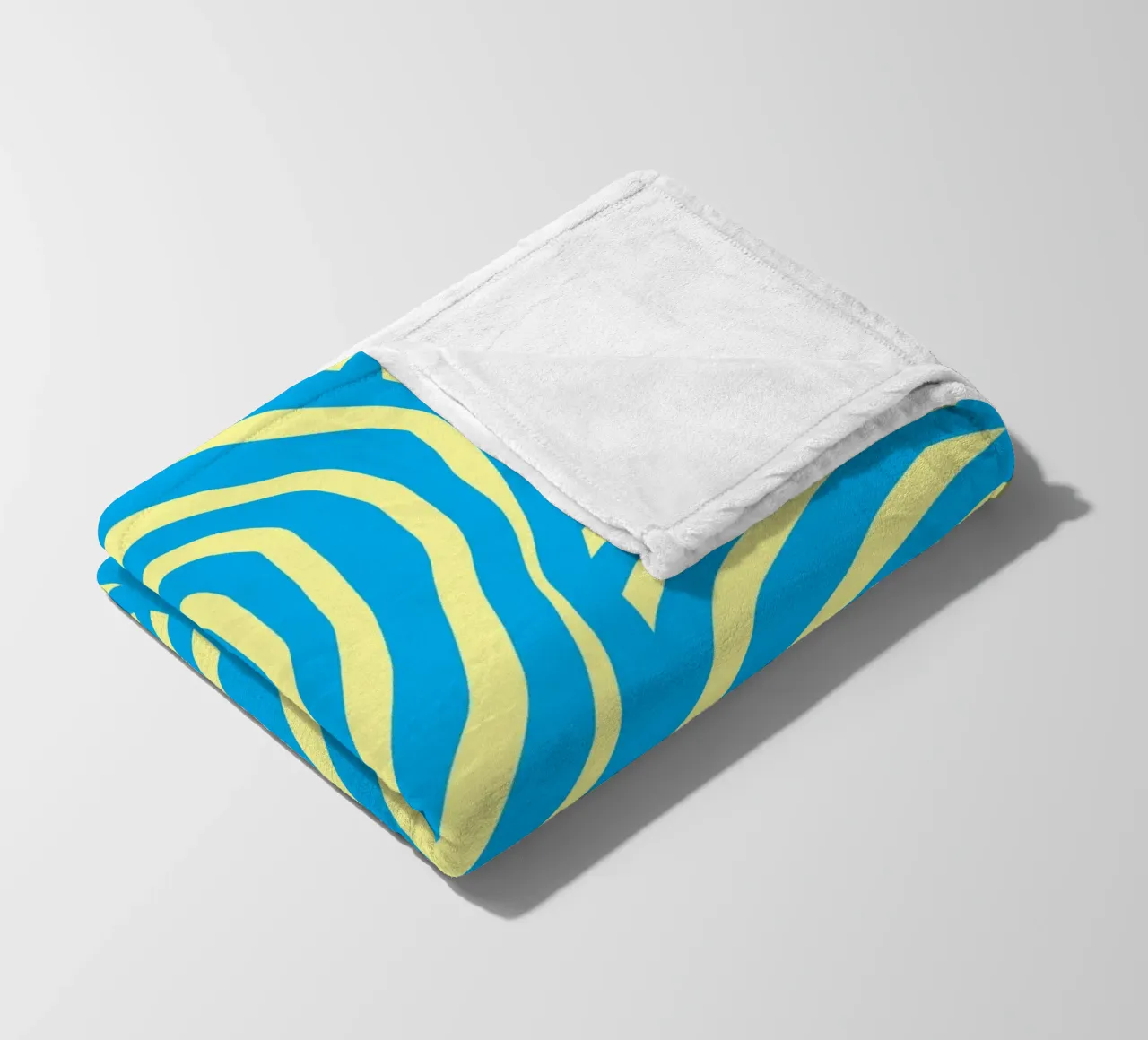 striscia blu e gialla coperta in pile da Little Dean
