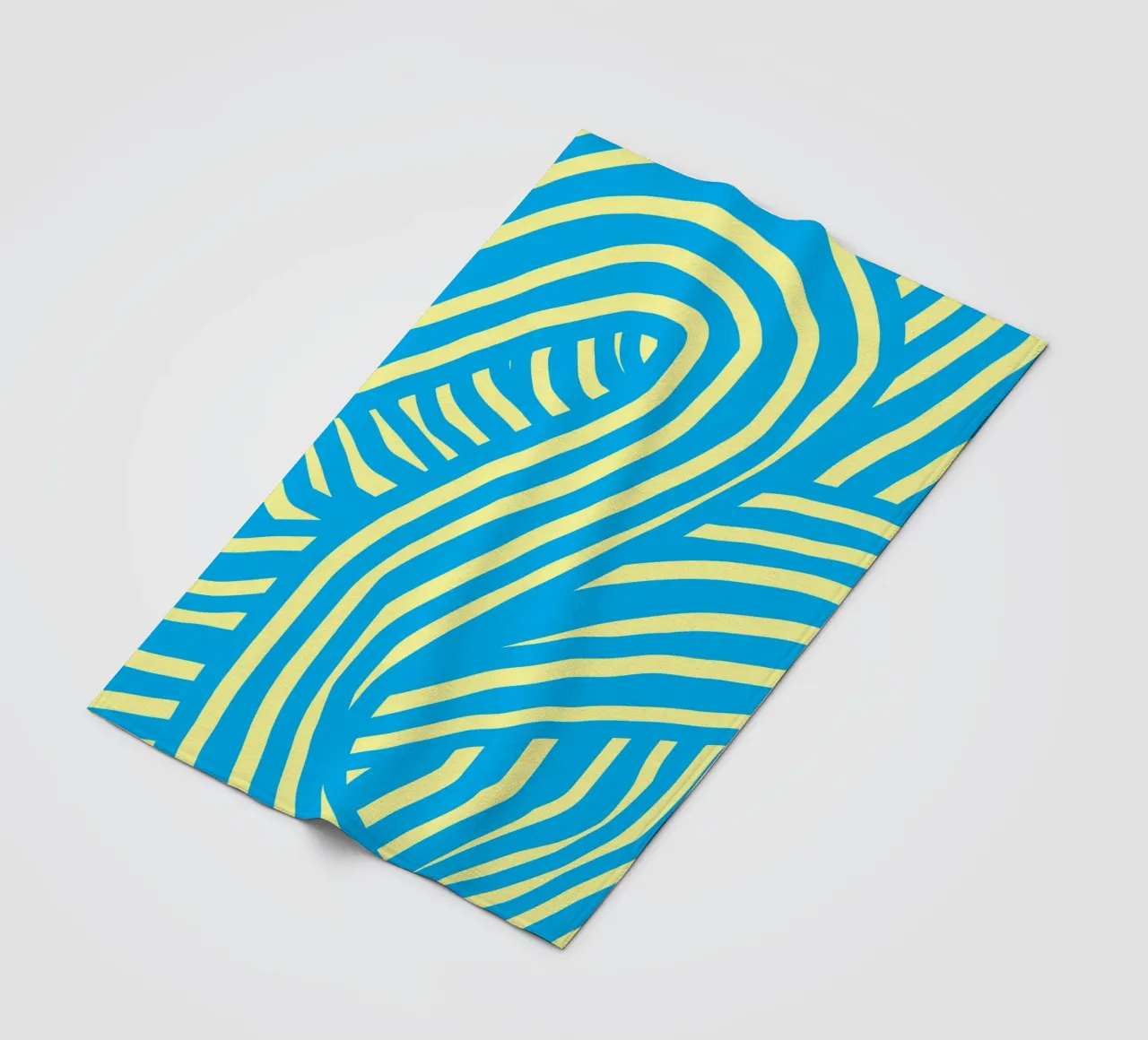 striscia blu e gialla coperta in pile da Little Dean