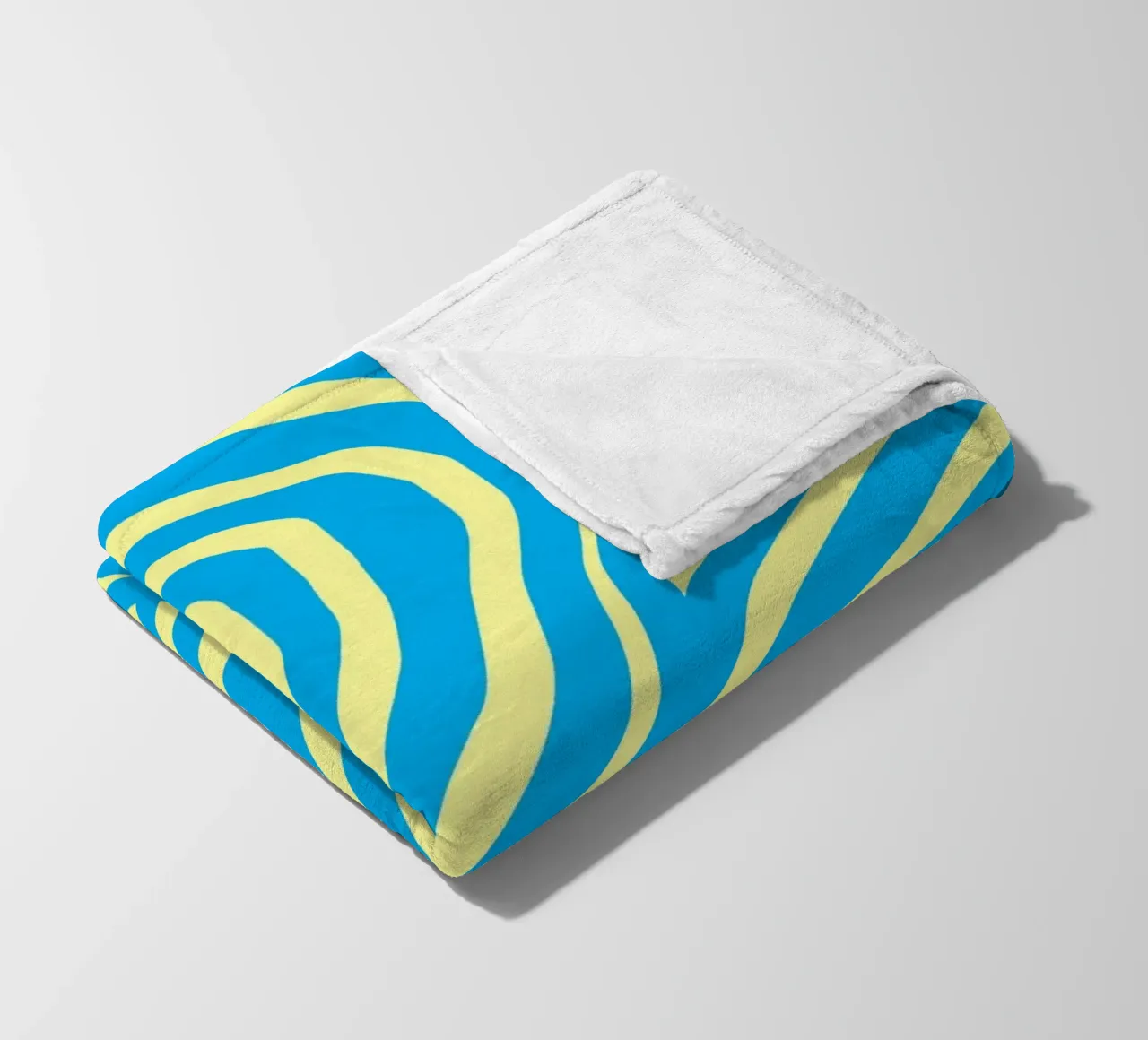 striscia blu e gialla coperta in pile da Little Dean