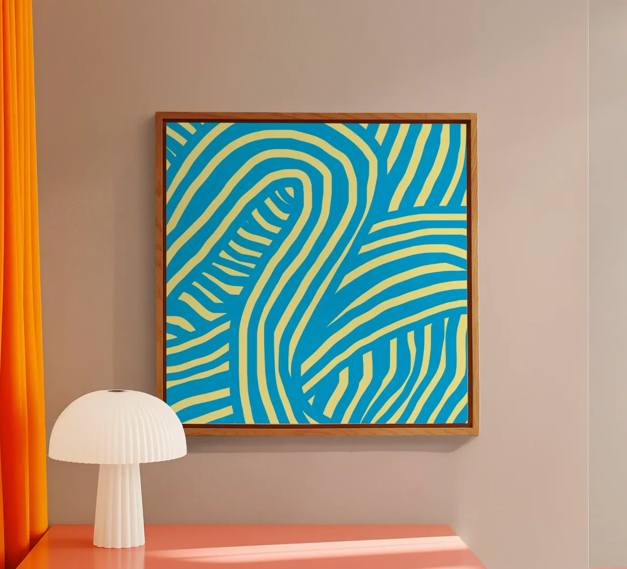 striscia blu e gialla plexiglass da Little Dean