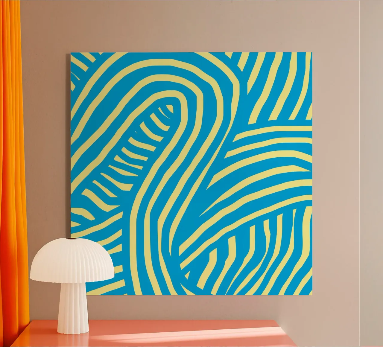 striscia blu e gialla plexiglass da Little Dean