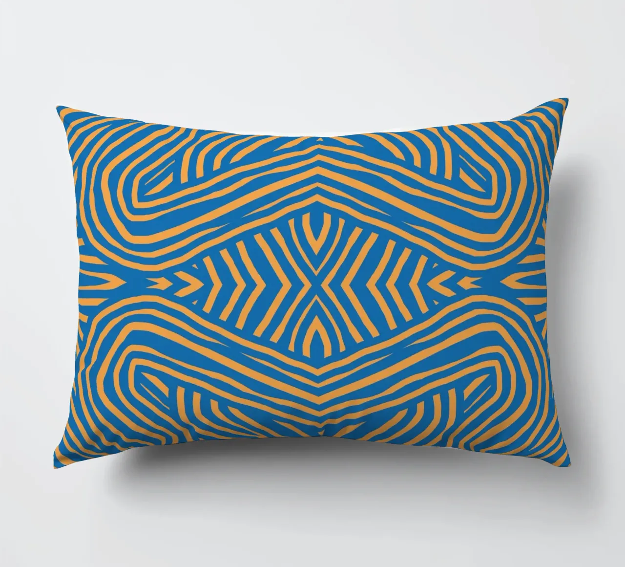 Striscia blu e arancione cuscino da Little Dean