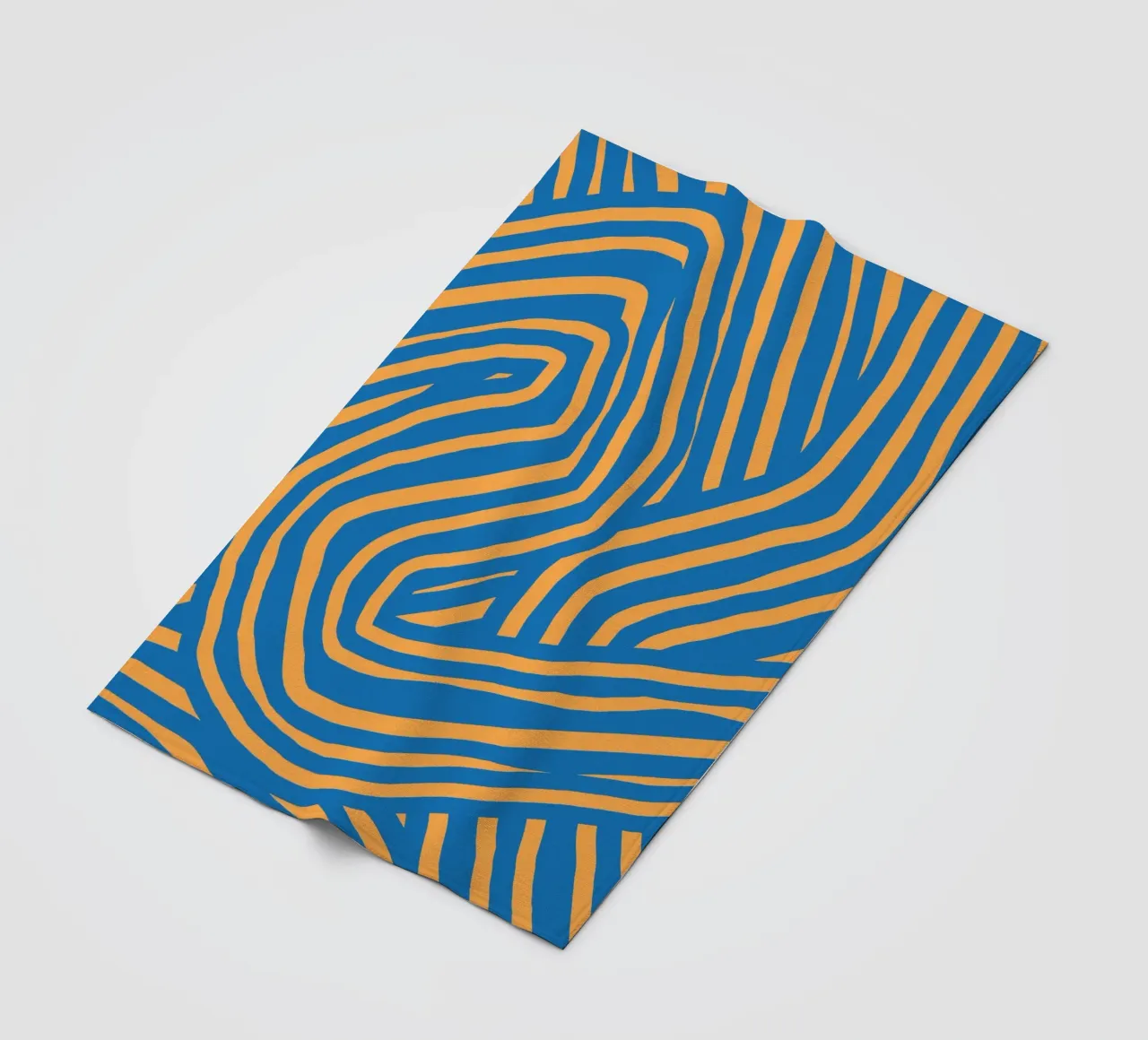 Striscia blu e arancione coperta in pile da Little Dean