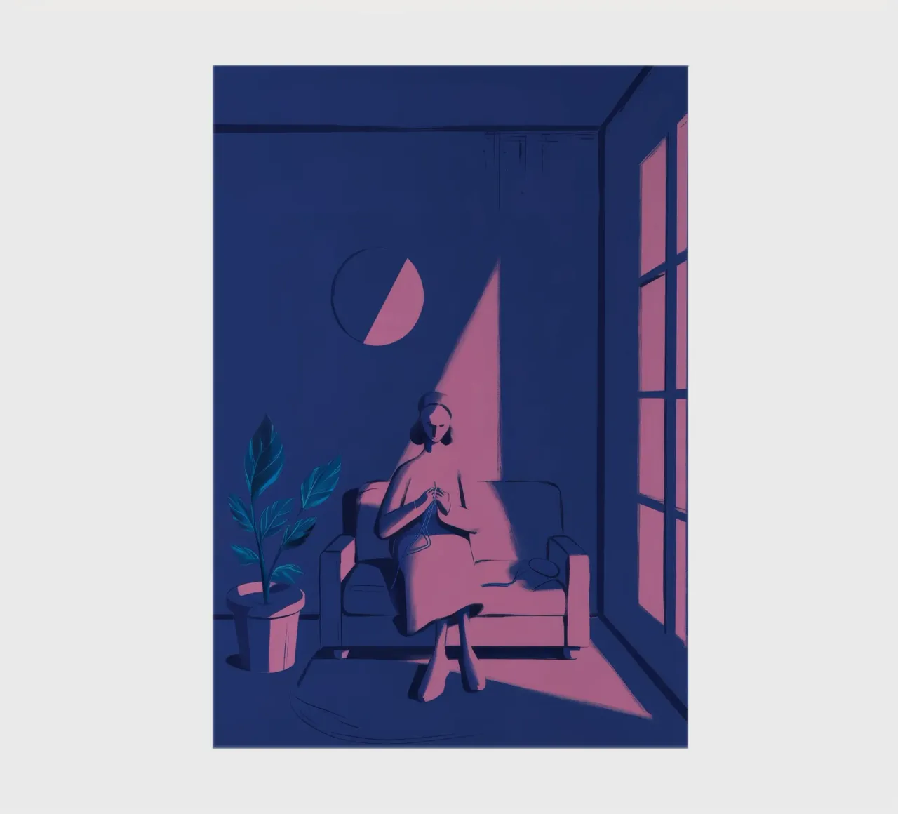 Moonlit Window Watcher notebook by Ember Stone