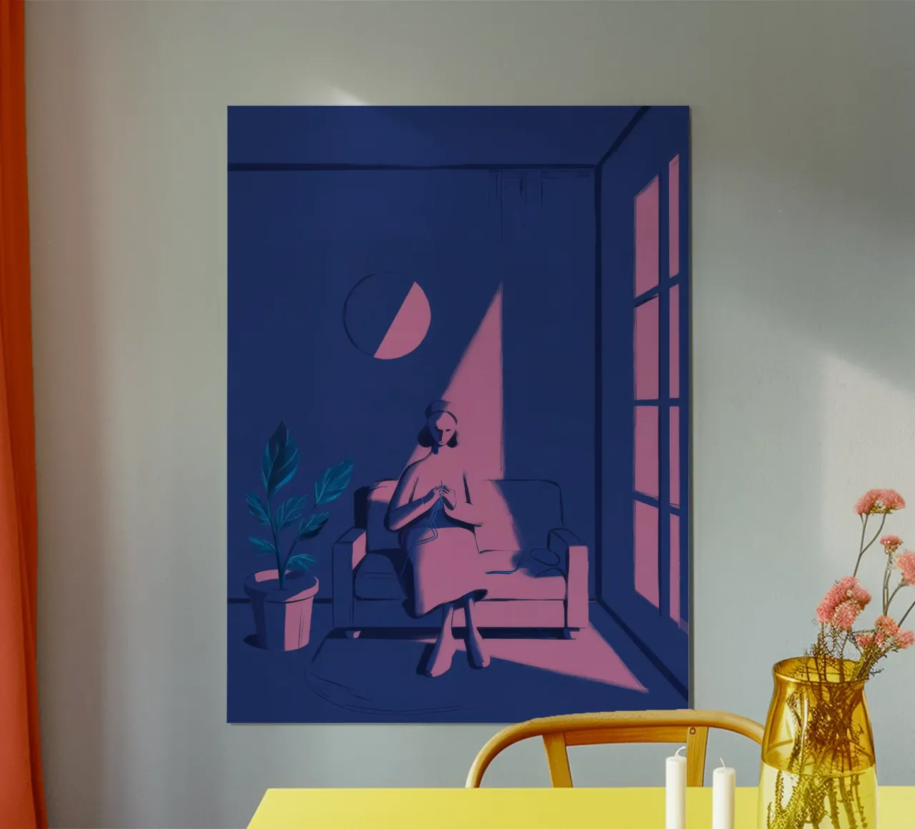 Mondschein-Fensterbeobachter Poster von Ember Stone