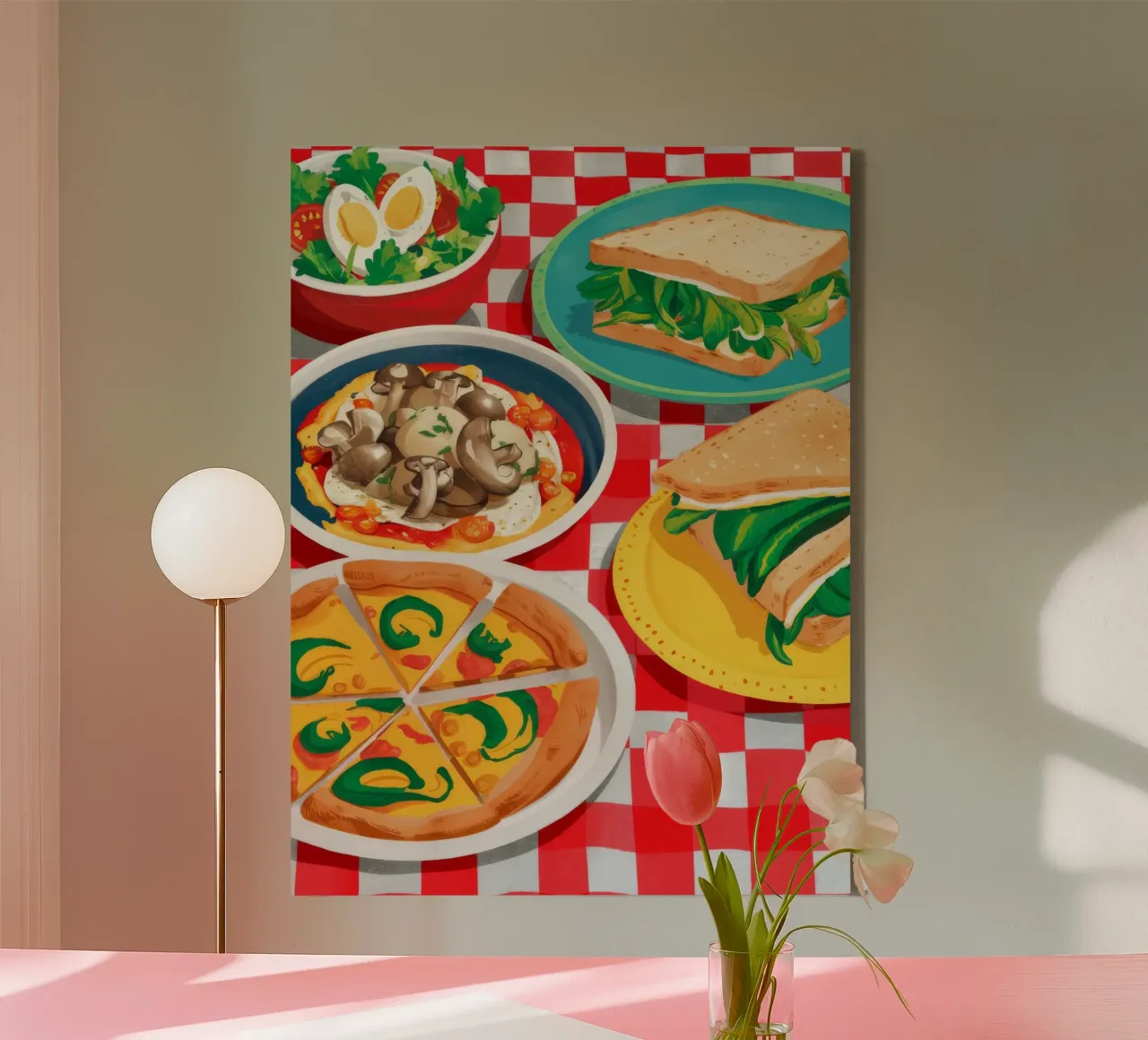 Checkered Lunch Spread canvas by Jasper Rune