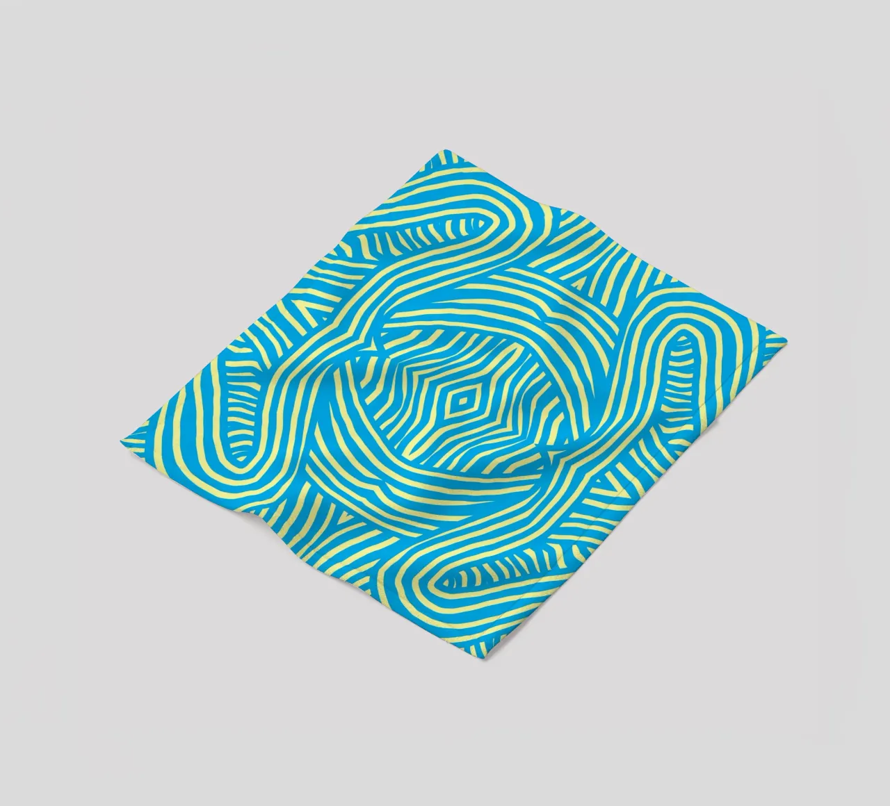 Striscia blu e gialla 2 coperta in pile da Little Dean