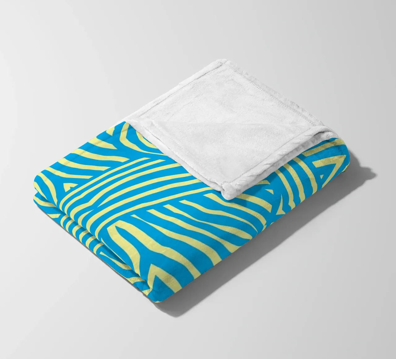 Striscia blu e gialla 2 coperta in pile da Little Dean