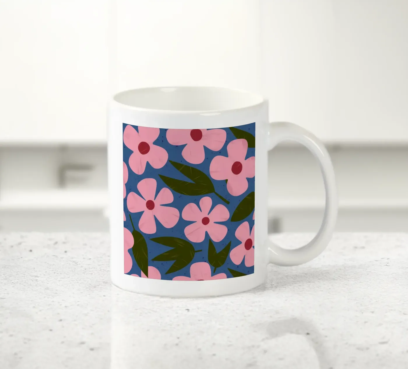 Simple Petal Pattern ceramic mug by Ember Stone
