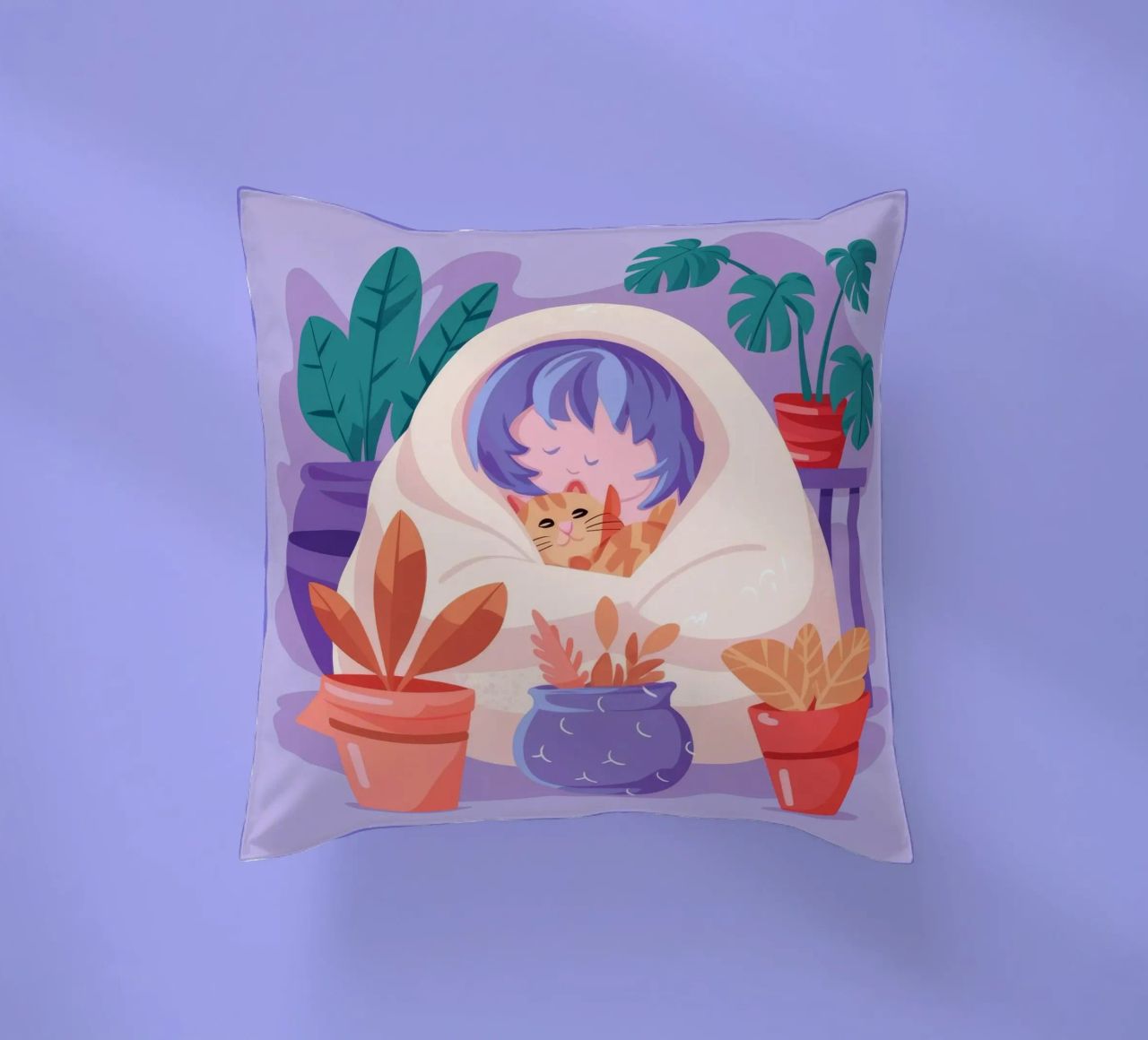 Cocon de la fille des plantes coussin de Aurora Muse