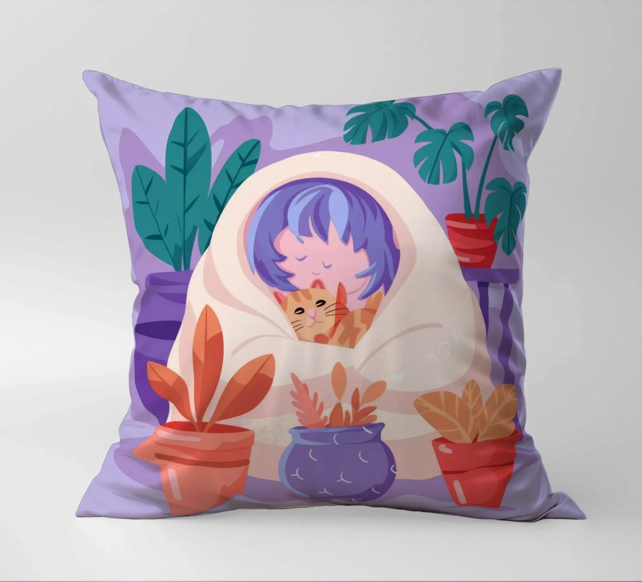 Cocon de la fille des plantes coussin de Aurora Muse