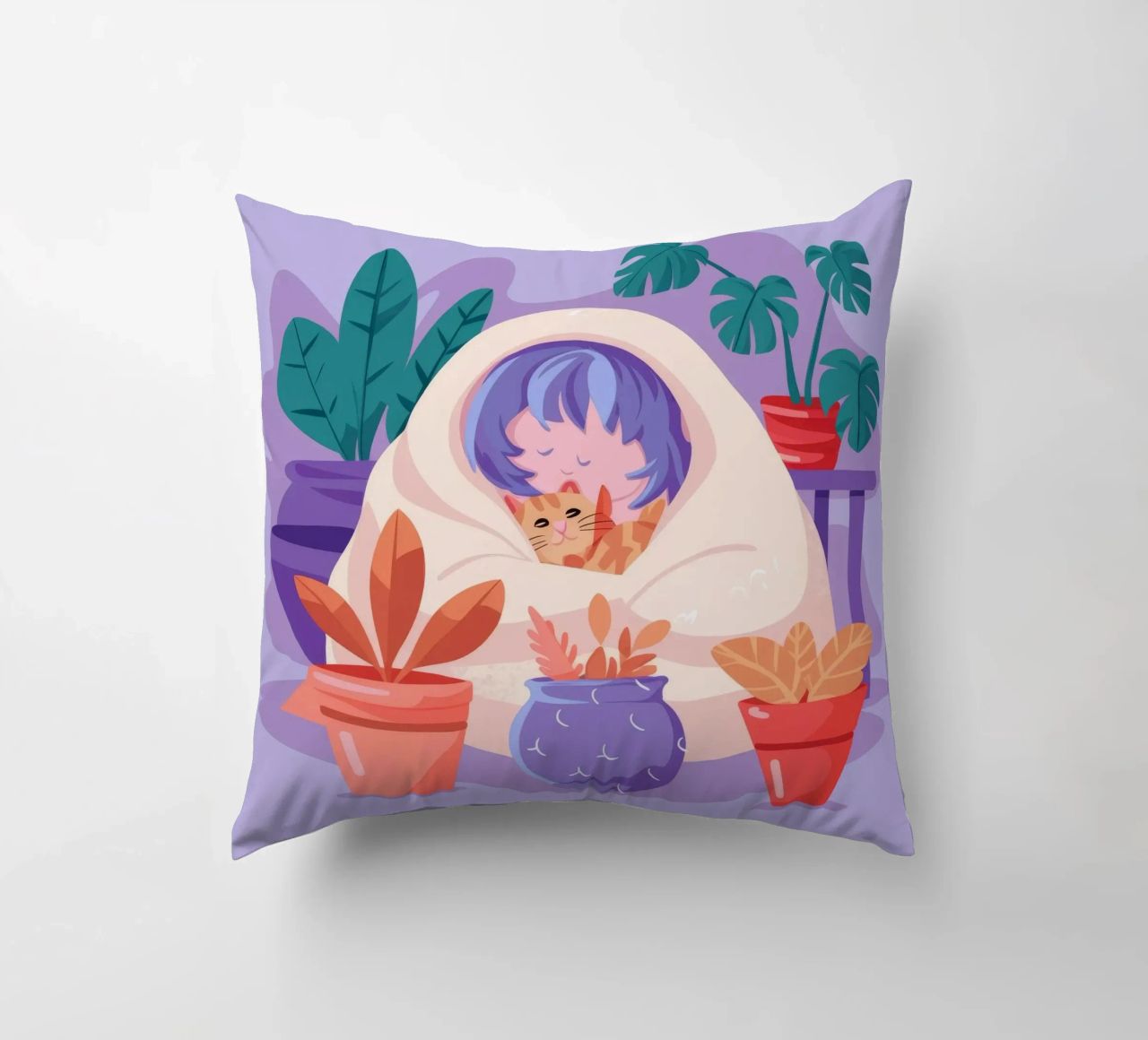 Cocon de la fille des plantes coussin de Aurora Muse