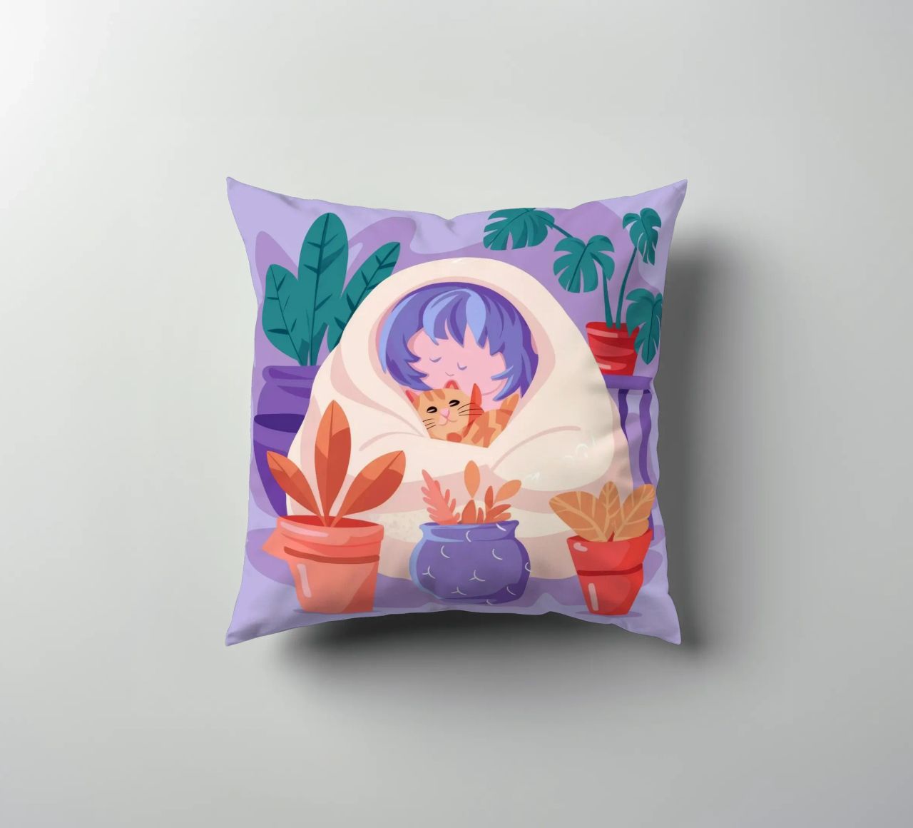 Cocon de la fille des plantes coussin de Aurora Muse