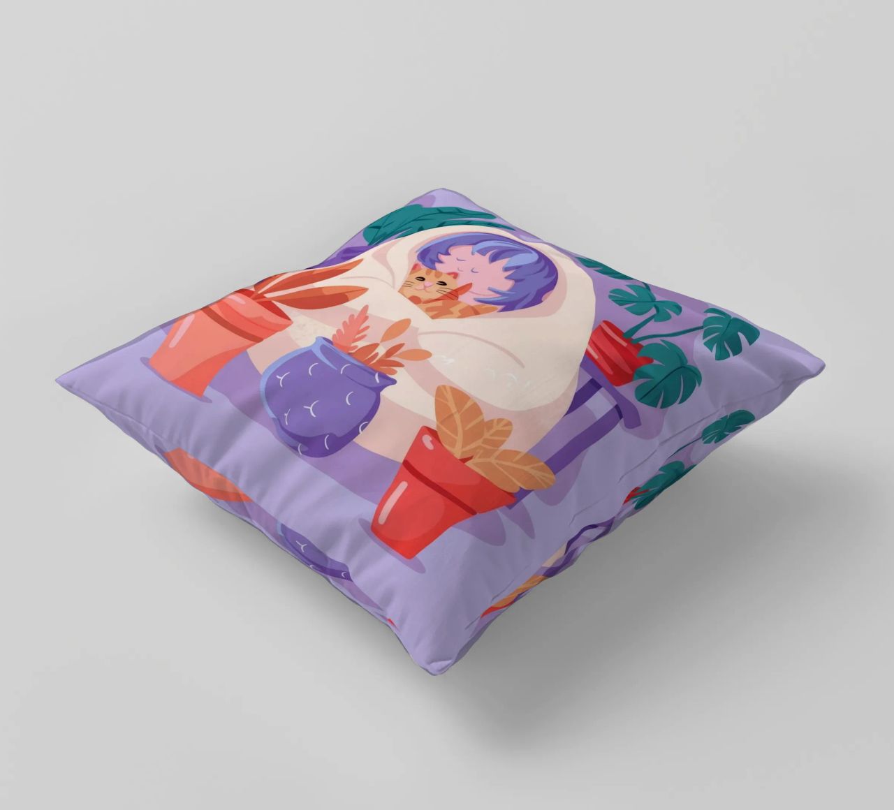 Cocon de la fille des plantes coussin de Aurora Muse