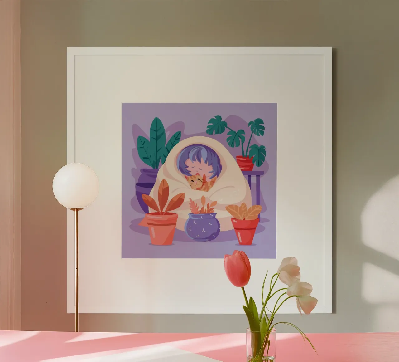 Bozzolo della ragazza delle piante poster con telaio in plastica da Aurora Muse