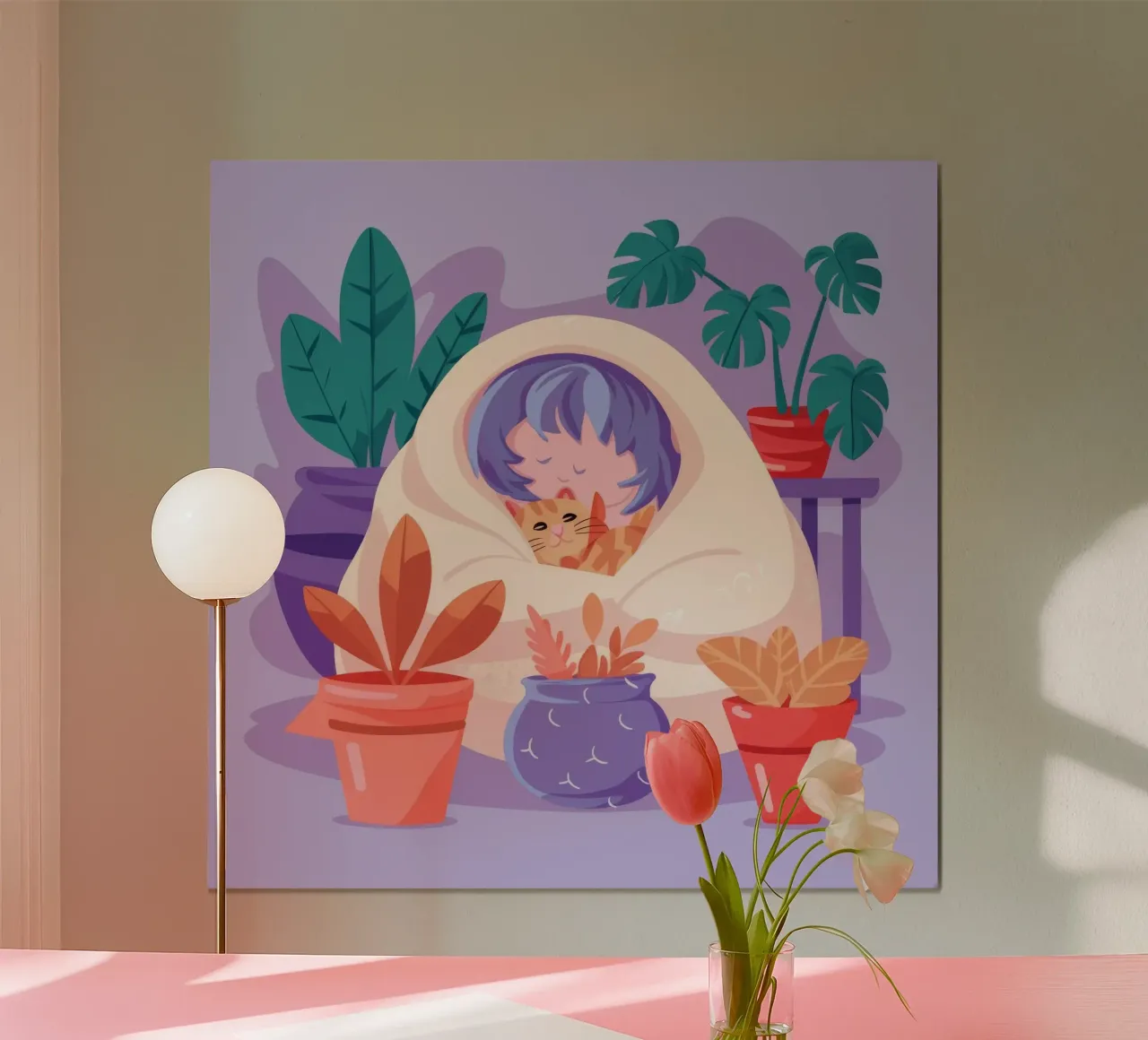 Bozzolo della ragazza delle piante poster con telaio in plastica da Aurora Muse