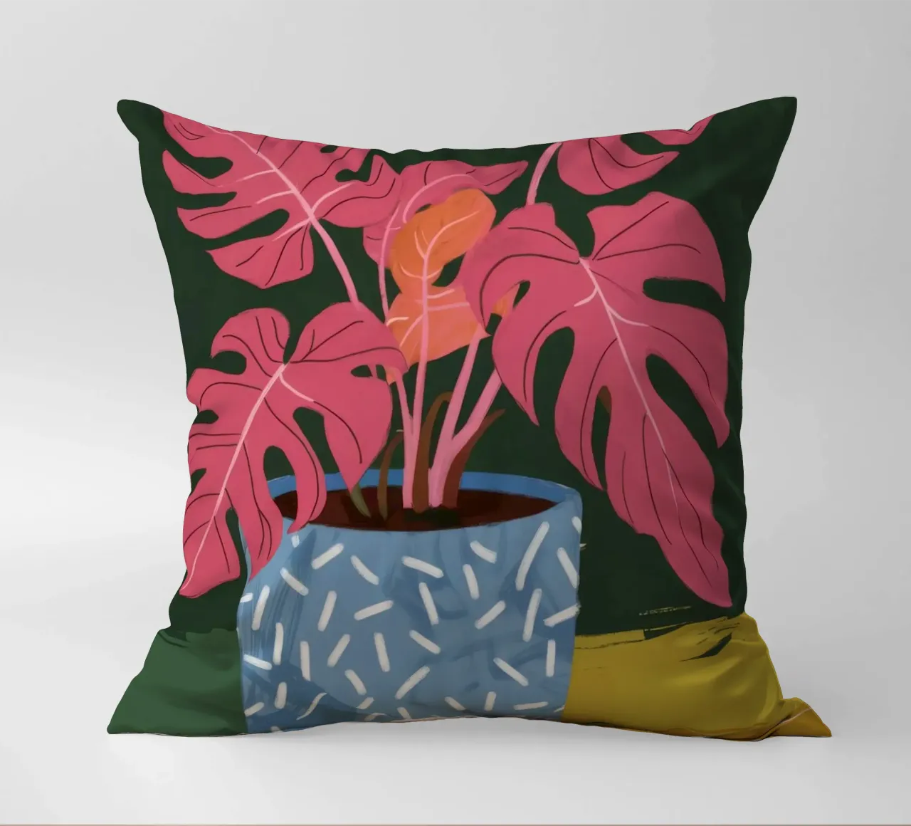 Monstera Magenta Mood cuscino da Ember Stone