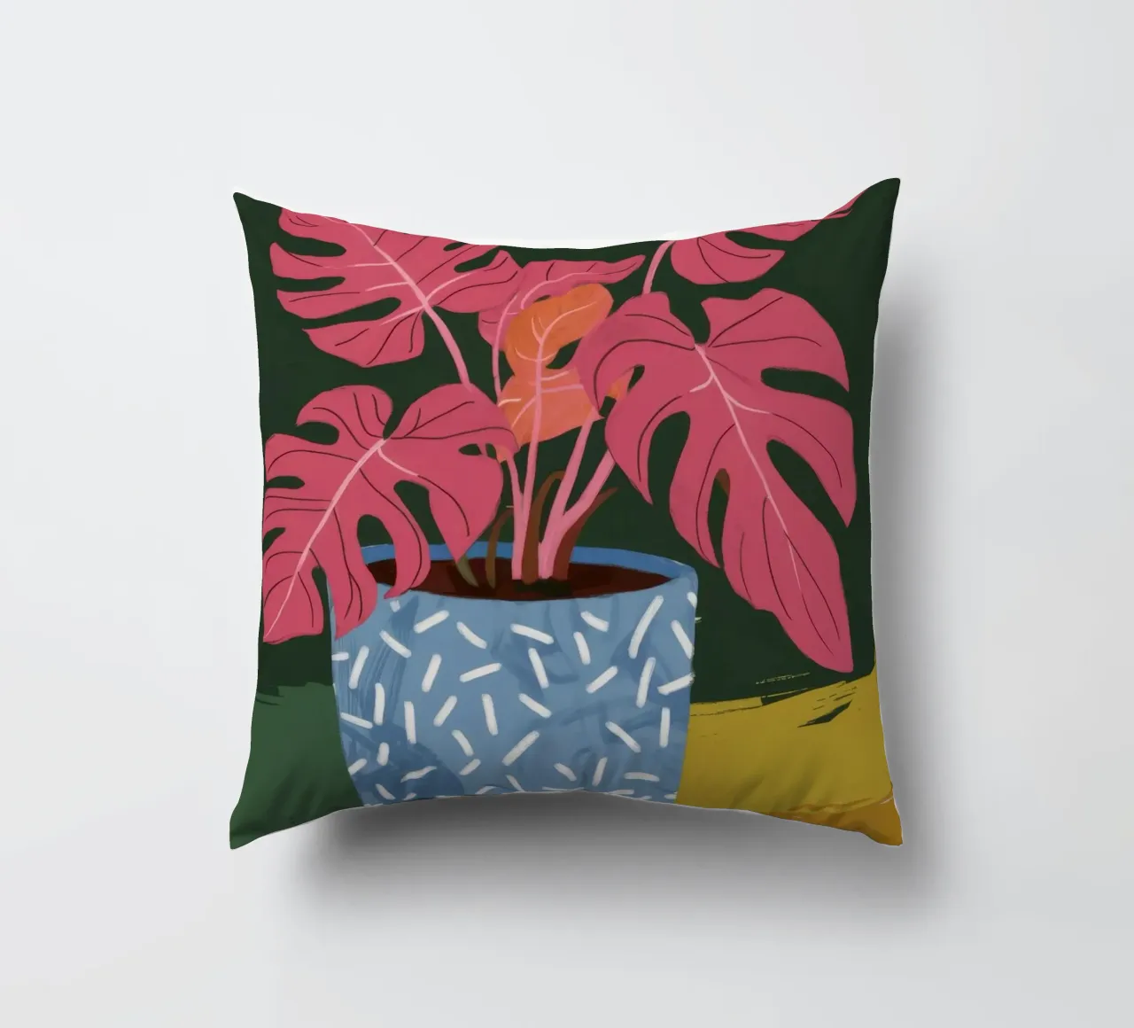Monstera Magenta Mood cuscino da Ember Stone