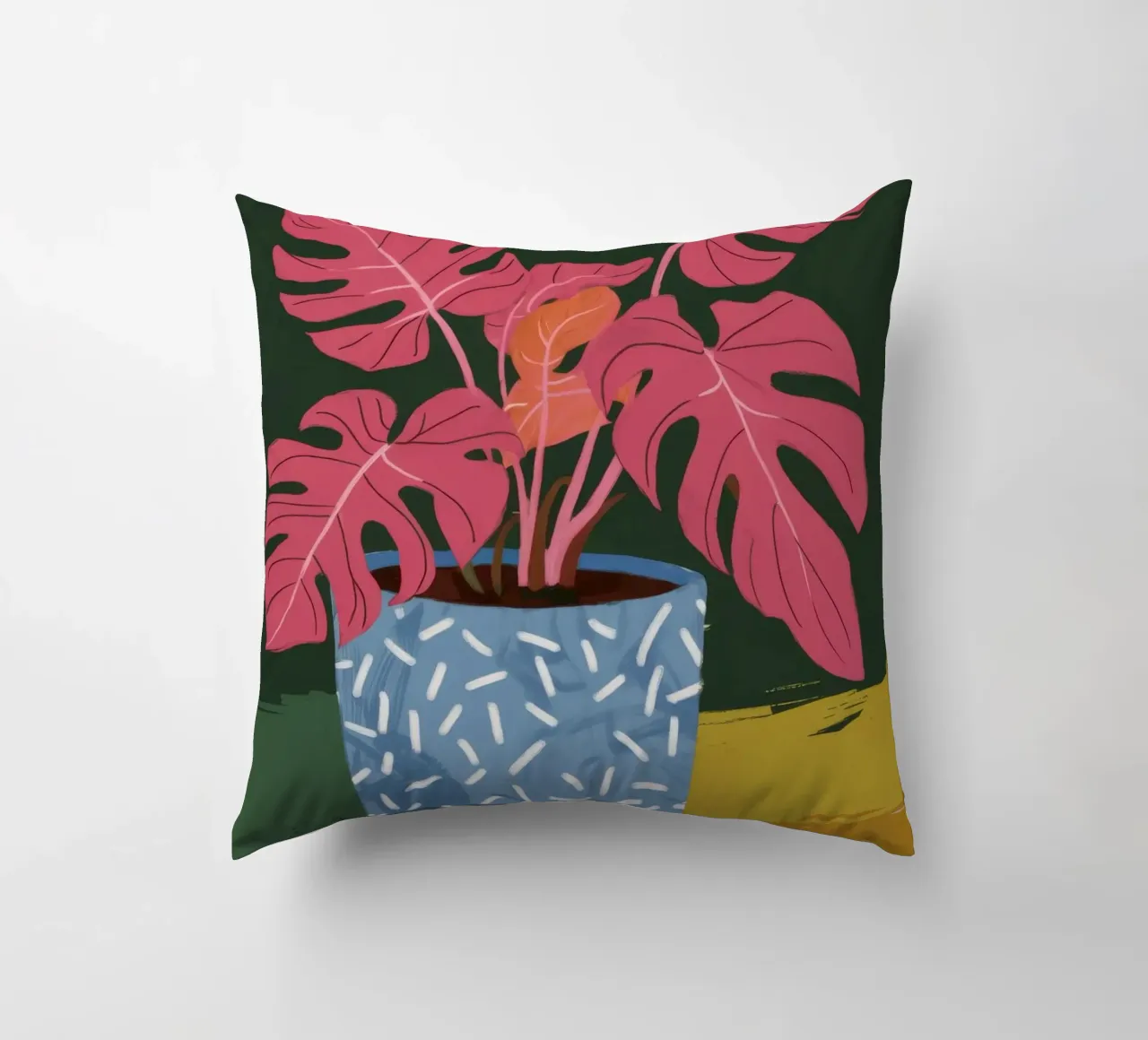 Monstera Magenta Mood cuscino da Ember Stone