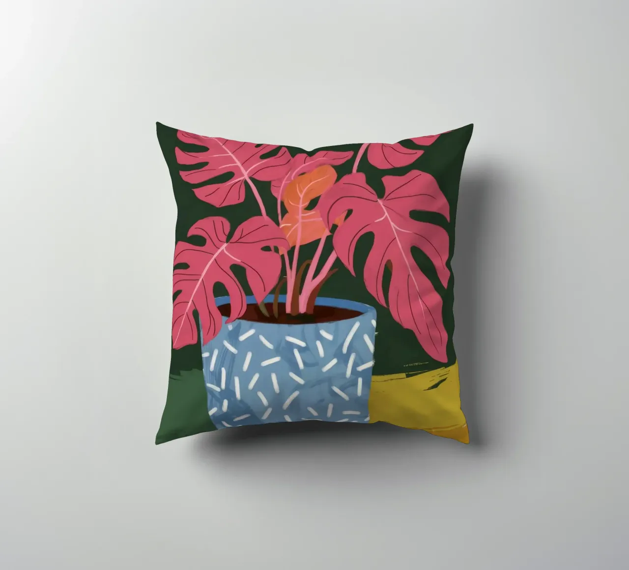 Monstera Magenta Mood cuscino da Ember Stone