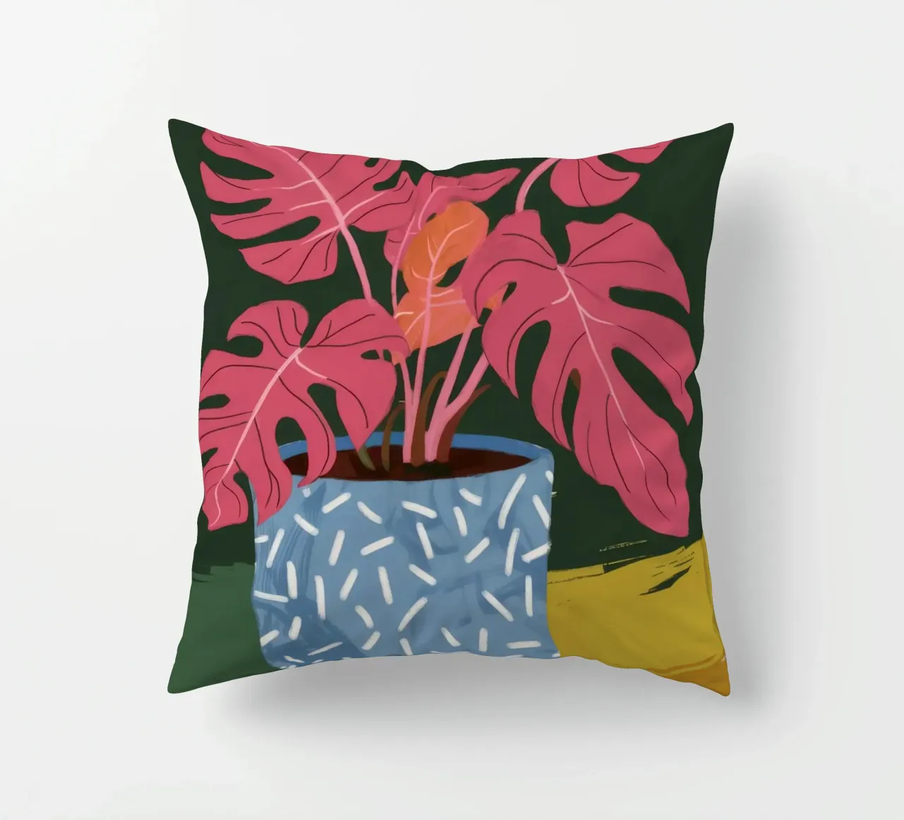 Monstera Magenta Mood cuscino da Ember Stone