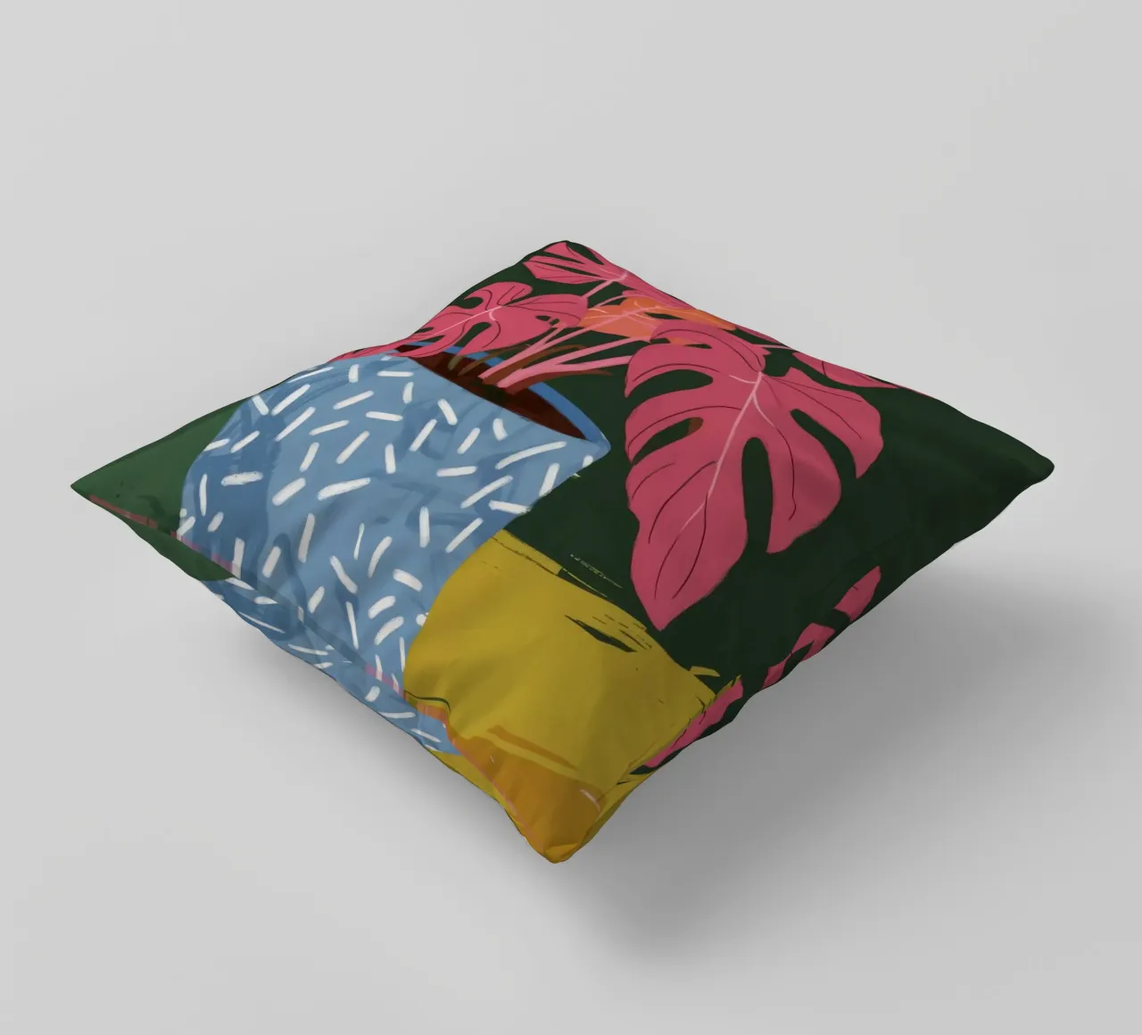 Monstera Magenta Mood cuscino da Ember Stone