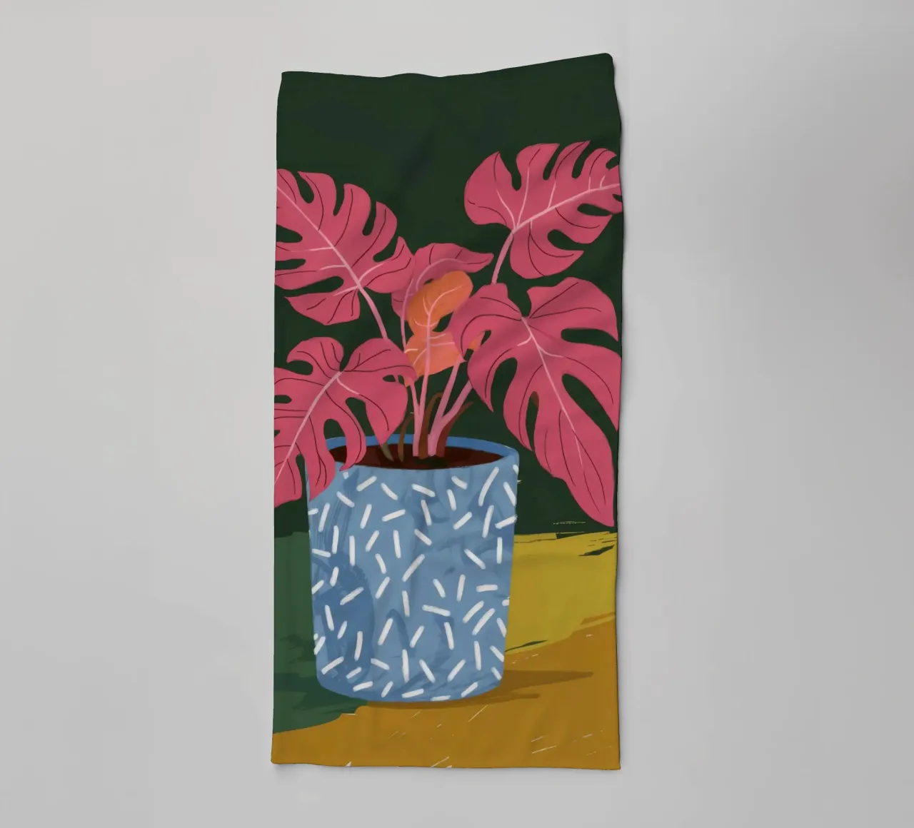 Monstera Magenta Mood asciugamano da bagno da Ember Stone