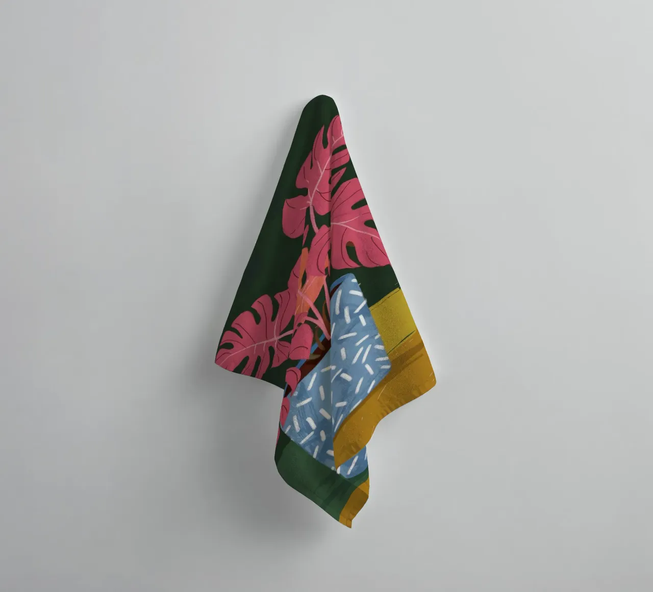 Monstera Magenta Mood asciugamano da bagno da Ember Stone