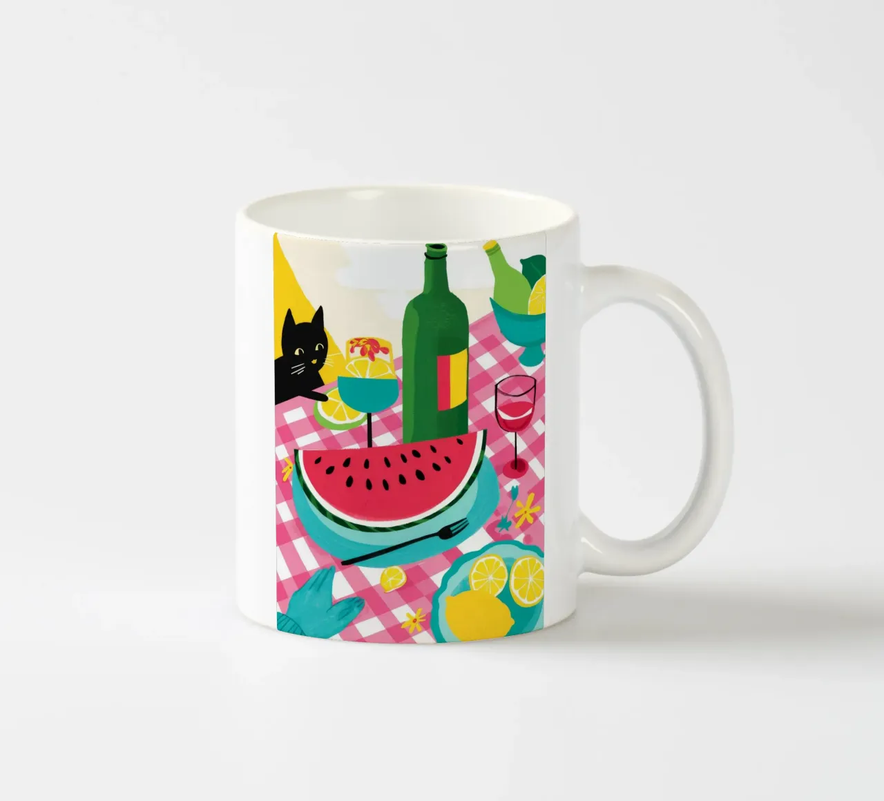 Sonnellino del gatto all'anguria tazza in ceramica da Jasper Rune