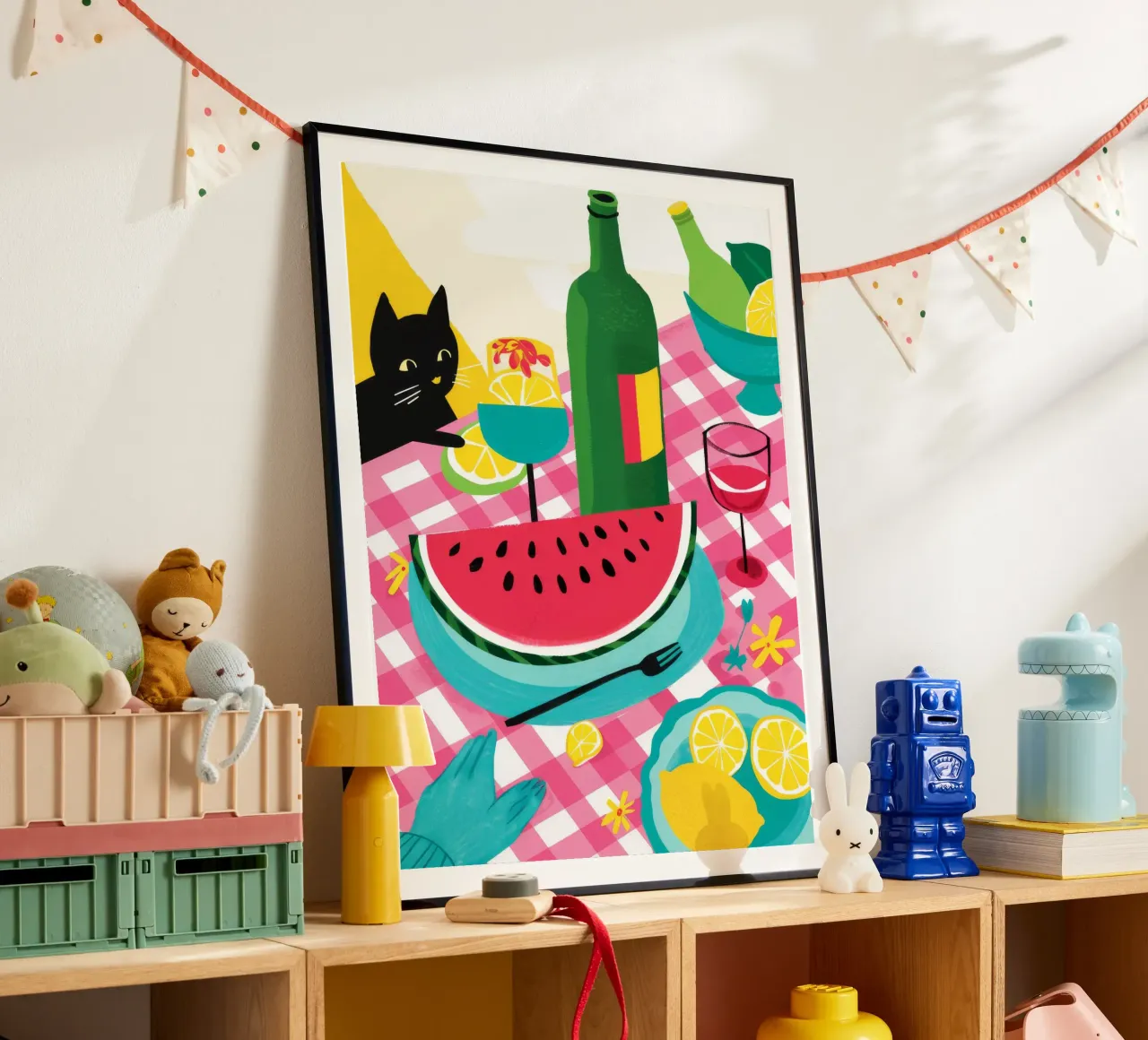 Wassermelone Katzen-Nap Poster von Jasper Rune