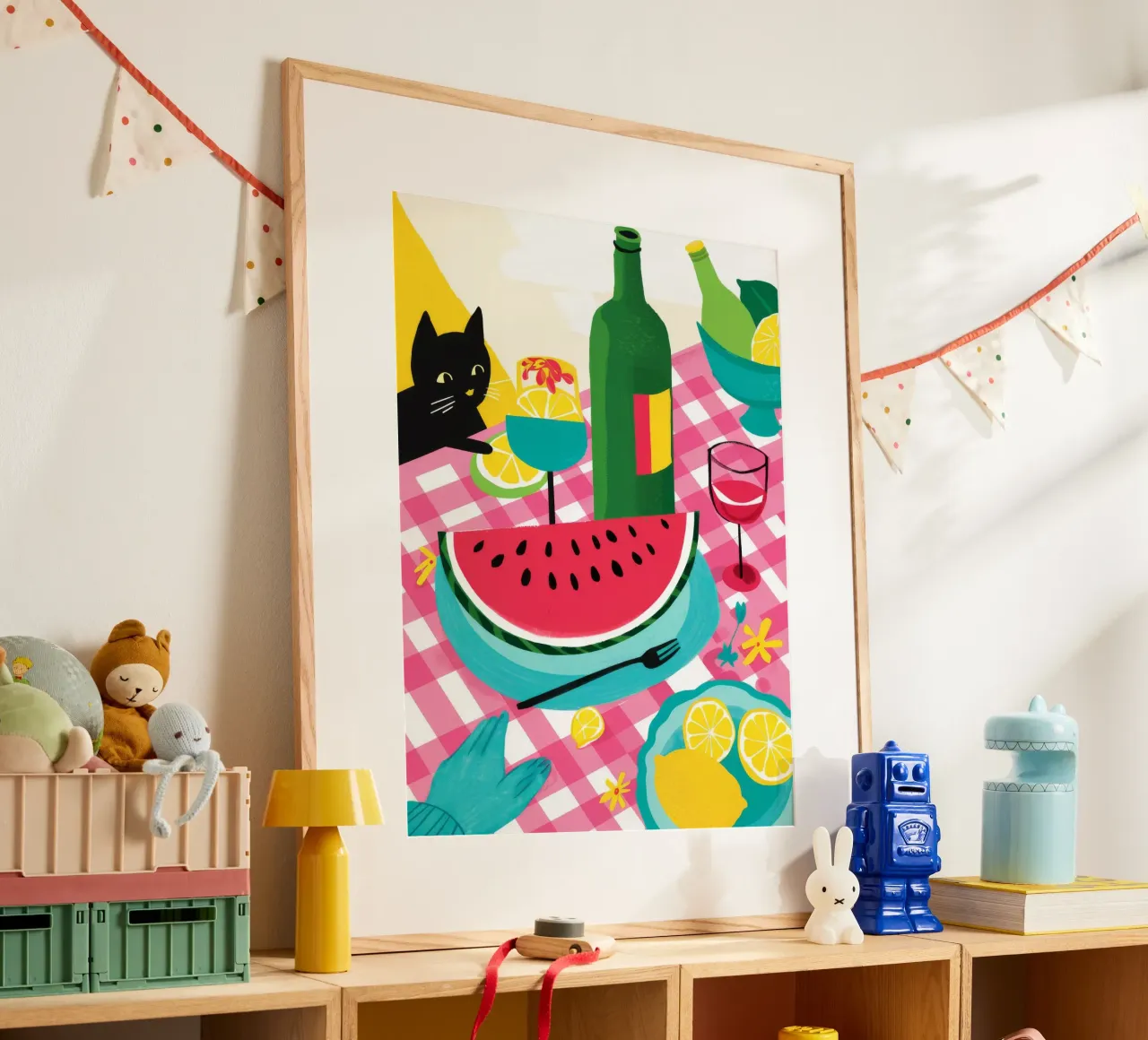 Wassermelone Katzen-Nap Poster von Jasper Rune