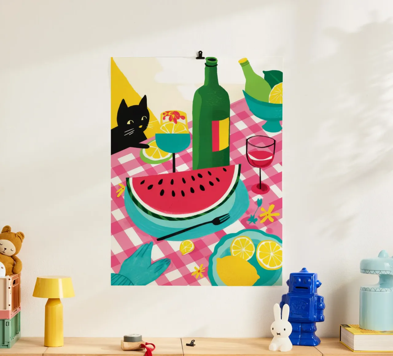 Wassermelone Katzen-Nap Poster von Jasper Rune